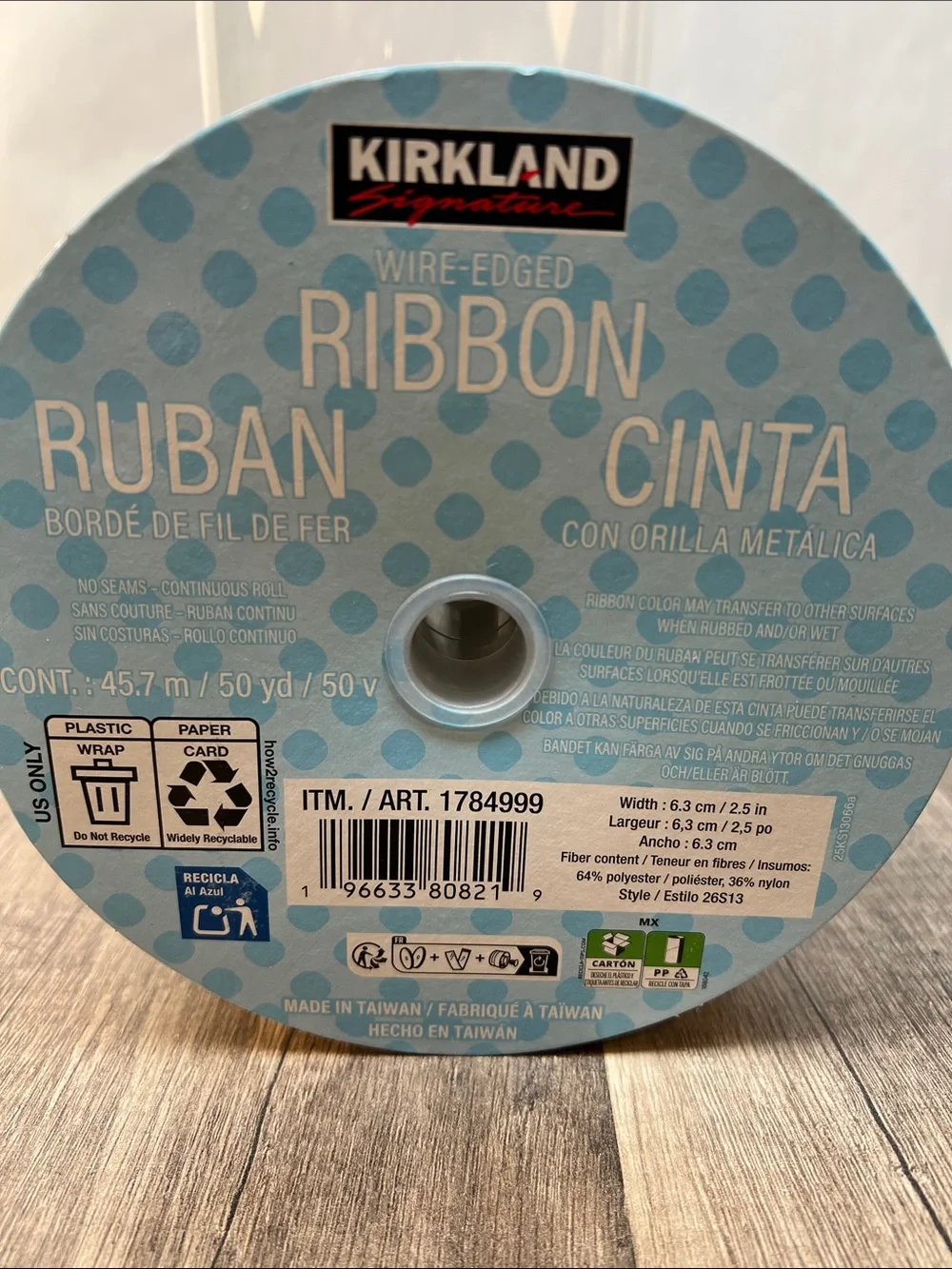 Kirkland Signature Silver Wire-Edged Ribbon